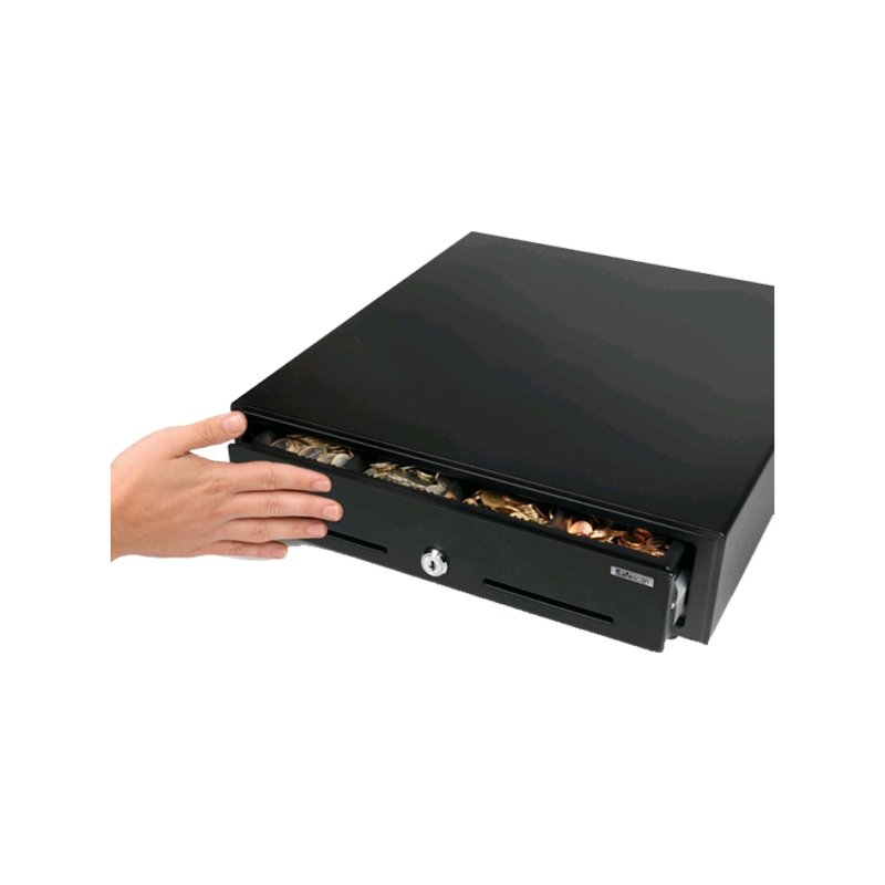 Safescan SD-3540 Standard Duty Tiroir-caisse, noir, 8 compartiments à pièces, boîtier acier
